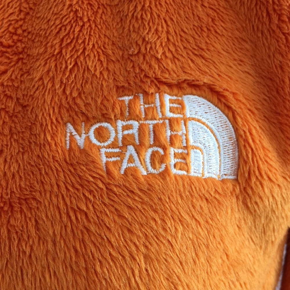The North Face Orange Full Zip Mock Neck Jacket Womens XS‎ Faux Fur - Picture 2 of 12